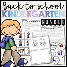 back to school printables for children with the text,'back to school kindergarten bundle