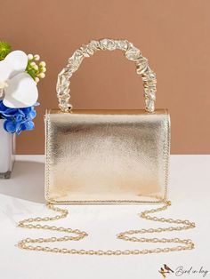 BirdinBag - Chic Rhinestone Mini Square Bag: Elegant, Versatile, and Ideal for Special Occasions Trendy Double Handle Evening Bag For Parties, Party Shoulder Bag With Chain Strap And Double Handle, Elegant Evening Bag As Fashion Accessory, Pearl Handle Satchel Evening Bag For Party, Trendy Gold Top Handle Evening Bag, Gold Shoulder Bag With Double Handle For Party, Gold Double Handle Shoulder Bag For Gift, Gold Double Handle Shoulder Bag For Party, Gold Double Handle Shoulder Bag As Gift