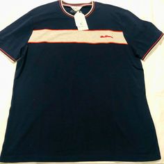 Ben Sherman “The Original” Mod Style T-Shirt Extra Large. New With Tags And Navy With A Beige Stripe And Orange Accent. Ben Sherman Logo On The Top Left Of The T-Shirt. Vintage Vibe And Great Quality Material. From A Smoke And Pet Free Home Navy Casual Crew Neck T-shirt, Casual Navy T-shirt With Crew Neck, Casual Navy Crew Neck T-shirt, Navy Casual Crew Neck Top, Casual Navy Crew Neck Top, Mod Style, Mens Henley, Orange Accents, Mod Fashion