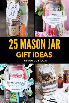 Take your next DIY project to the next level with these creative mason jar gift ideasWhether you want to dress up your outdoor garden or create the perfect centerpiece for a summer partythese mason jar gift ideas are simple to makeinexpensiveand the best DIY ideas for all occasionsLearn how to turn a ordinary mason jar into the perfect gift idea Mason Jar Messages Note Gifts, Mason Jar Raffle Ideas, Party Favors In A Jar, Mason Jar Birthday Gift Ideas, Mason Jar Prizes, Birthday In A Jar Ideas, Mason Jar Gift Ideas For Teachers, Gifts In A Mason Jar Ideas, Mason Jar Picture Ideas