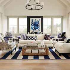 a living room filled with furniture and decor