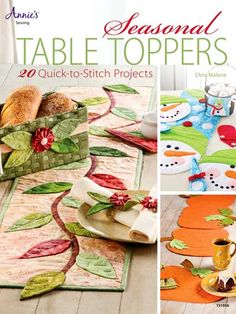 the cover of this book features quilts and table toppers