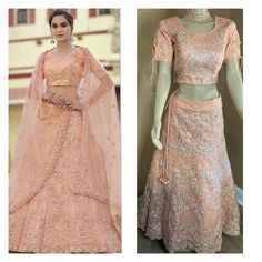 Gorgeous Lehenga Choli Worn Once For 2 Hrs Heavily Embroidered And Sequined Peach Color Top: Pit To Pit - 20” Length - 17” Sleeve Length- 8” Skirt: Length - 40” Waist : 17” Please Refer To Pictures As They Are Part Of The Description Size Is Between A 38-40. Room For Extension On The Top To Make Bigger Comes From A Pet Free Smoke Free Home Gorgeous Lehenga, Peach Color, Lehenga Choli, Skirt Length, Lehenga, Womens Sizes, Sleeve Length, Womens Dresses, Skirt