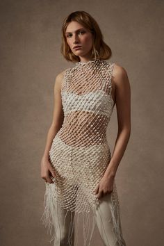 Bridal – Danielle Frankel Lara Jade, Pearl Crochet, Danielle Frankel, Celebrity Bride, Style Parisienne, Collection Couture, Macrame Dress, Net Dress, Pearl Dress