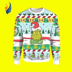 an ugly sweater with the grin on it