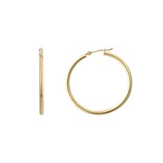 Complement your elegant style with these 18k Gold Polished Hoop Earrings. Complement your elegant style with these 18k Gold Polished Hoop Earrings. FEATURES Backings: click-it Nickel free Metal: 18k gold Finish: polished Diameter: 30mm or 1.18 inches Size: One Size. Gender: female. Age Group: adult. Luxury Diamond Hoop Earrings For Formal Occasions, Elegant Hoop Earrings With Spring Ring Clasp For Anniversary, Classic Polished Hoop Earrings For Wedding, Elegant Hoop Earrings For Anniversary With Spring Ring Clasp, Classic Wedding Hoop Earrings With Polished Finish, Classic Polished Wedding Hoop Earrings, Classic Hoop Earrings For Formal Occasions, Timeless Hoop Earrings For Formal Occasions, Classic Hoop Earrings For Everyday Luxury