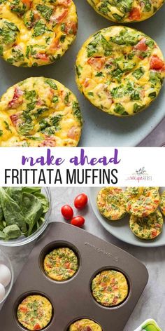 mini frittata muffins with spinach and tomatoes