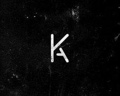 the letter k is written in white on a black background