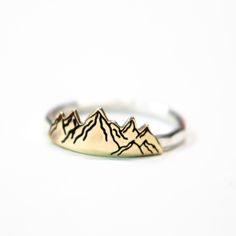 Mountain Range Ring, Sterling Ring, Stacking Ring, Mountain Ring, Womens, Nature Ring, Boho Ring, Gold Mountain Ring, Brass Mountains, Band I couldnt wait to bring this New Mountain Range Ring to my stores! A beautiful ring exclustive to LittleGreenRoom that is unique and one that you will love to wear for years to come. A great gift for a traveler, adventurer, or a nature lover too! A reminder that no mountain is too high to climb and that the best views are always at the top after the hardest Nature-inspired Adjustable Stackable Rings For Promise, Nature-inspired Adjustable Stackable Rings As Gift, Gold Adjustable Nature-inspired Rings, Nature-inspired Nickel Free Ring As Gift, Nature-inspired Nickel-free Ring As Gift, Handmade Adjustable Promise Rings, Nature-inspired Nickel Free Rings For Gifts, Adjustable Handmade Promise Rings, Hipster Rings