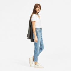 Women’s ’90s Cheeky Straight Jean | Everlane High Rise Cropped Denim Jeans For Everyday, Mid-rise Cropped Jeans In Denim Blue For Everyday, Trendy Everyday Jeans For Fall, Chic High Rise Jeans For Everyday, Versatile Medium Wash High Rise Jeans, Spring Dark Wash Mom Fit Jeans, Dark Wash Mom Fit Jeans For Spring, Trendy Cropped Denim Jeans For Everyday, Everyday Mid-rise Dark Wash Cropped Jeans