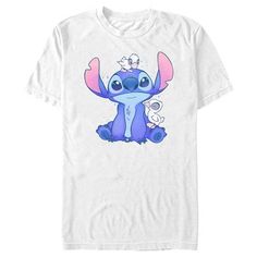 Ohana means family, and that means no tee gets left behind with this officially licensed Disney Lilo & Stitch Hanging with Ducks Men's T-Shirt! This cute tee design features an adorable Stitch with a baby duck on his head and a baby duck on his leg printed across the front. Your confidence will skyrocket once you wear this new graphic tee, so grab one for yourself and rock your pride! Stitch With Ducks Tattoo, Stitch With Ducks, Frog From Lilo And Stitch, Stitch With Frog, Disney Style Short Sleeve Tops With Sublimation Print, White Pre-shrunk Disney T-shirt, Relaxed Fit Character Print T-shirt For Disney Fan Events, Disney Cotton T-shirt For Fans, Disney White Pre-shrunk T-shirt