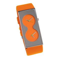 "\"Bi\" Watch, a design by Karim Rashid, comes from ACME Studio's line of designer watches. This watch comes in either mirror (grey), blue, orange, or brown. The designer's signature and ACME logo are engraved on the back of the watch. It is packaged in a black ACME box with a black sleeve. May need battery. Case dimensions: 7/8\"W x 1 7/8\"L The watch is currently not working. May need a new battery, but it is sold as is, no returns." Acme Logo, Acme Studio, Orange Quartz, Karim Rashid, Designer Watches, Charles & Ray Eames, Huge Sale, Ray Eames, Funky Furniture