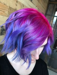 Growing Out A Pixie, Galaxy Hair Color, Blue Ombre Hair, Short Ombre Hair, Galaxy Hair, Bold Hair Color, Gorgeous Hair Color