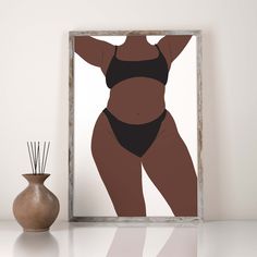 Black Women Body Drawing, Drawing Plus Size Women, Black Women Art Curvy, Plus Size Body Drawing, Plus Size Line Art, Curvy Women Drawing, Curvy Body Line Art, Wall Art Big, Mirror Drawings