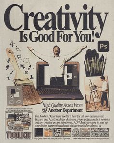 an advertisement for a computer that is advertising creativity