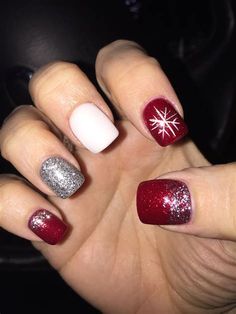 Christmas Nails With Glitter. There are any references about Christmas Nails With Glitter in here. you can look below. I hope this article about Christmas Nails With Glitter can be useful for you. Please remember that this article is for reference purposes only. #christmas #nails #with #glitter Nail Ballerina, Red And Silver Nails, Christmas Nails Glitter, Holiday Nails Glitter, Snowflake Nail Design, Silver Nail Designs, Silver Glitter Nails, Holiday Nails Christmas, White And Silver Nails