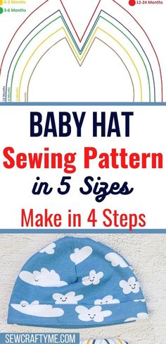 sewing patterns for baby boy Newborn Baby Hat Pattern, Newborn Hat Sewing Pattern, Free Baby Hat Pattern, Baby Hats Sewing, Baby Hat Sewing Pattern Free, Diy Baby Hats Sew, Baby Hat Diy, Cute Newborn Outfits, Newborn Hat Pattern