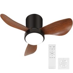 PRICES MAY VARY. 【Adjustable color temperature】- Ceiling fan with remote 18W LED adjustable 3 color temperature (3000k/4000k/6000k ), with wood-colored fan blades and high-quality acrylic shade, so that your home adds a high-end literary atmosphere. 【Advanced Dual Control】 - Ceiling fans with lights are controlled by remote control and wall switch. Ceiling fan with light and remote control can be controlled by the 6-speed adjustable air speed and 1/2/4 hour timer function of the remote control. Small Ceiling Fan With Light, Bedroom Ceiling Fans, Small Ceiling Fan, Ceiling Fan Motor, Bladeless Ceiling Fan, Wood Ceiling Lights, Wood Ceiling Fans, Ceiling Fans With Lights, Fans With Lights