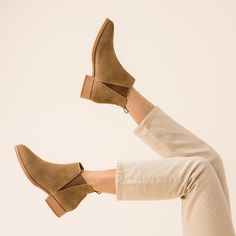 Make way for Eva. Our closet-staple complete with enhanced comfort features, this timeless chelsea-style boot is ready to help you effortlessly transition from work-to-play. | Women's Eva Everyday Chelsea Boots Taupe Suede . Size 7 Chelsea Boots Women, Boots Women, Easy Going, Leather Pulls, Chelsea Boot, Nubuck Leather, Sustainable Materials, Leather Care, Side Panels