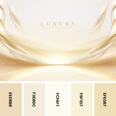 a white and beige color scheme with the words luxury in gold on top of it