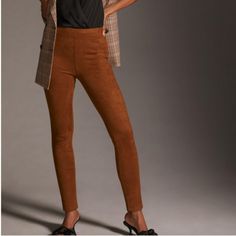 Anthropologie Sanctuary Size Xl New With Tag Runway Faux Suede Leggings Tag Says Orange, But The Are Brown *Polyester, Elastane * Faux Front Pockets * Back Patch Pockets * Pull-On Styling * Machine Wash Inseam 29" Suede Pants Outfit, Velour Leggings, Athleisure Leggings, Cut Out Leggings, Suede Leggings, Suede Pants, Metallic Leggings, Ponte Leggings, Tie Dye Leggings