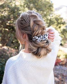 Pull Through Side Braid | MISSY SUE Dutch Braid Low Bun, Rope Braided Hairstyle