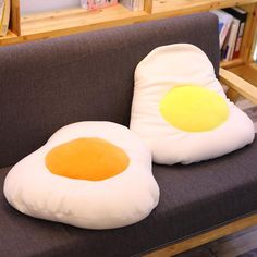 Sunny Side Up Egg Plush Food Pillows, Funny Pillows, Cute Egg, Comfy Pillows, Fried Eggs, Home Sofa, Plush Pillow, Cute Pillows, Cute Room Decor