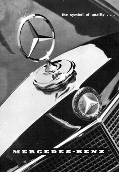 an old mercedes car with the emblem on it's front grill and hood ornament