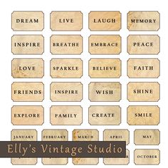 an old - fashioned wooden sign with the words,'elly's vintage studio '