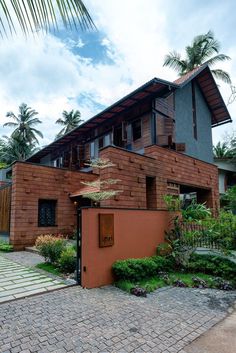 a house that is made out of wood and brick