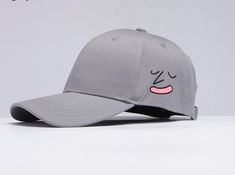 Cutesy Baseball Cap Shocked Face, Brown Hats, Pink Hat, White Hat, Cute Characters