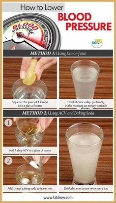 how to lower blood pressure fast without medicationss info poster with instructions for drinking water, lemon juice and baking soda