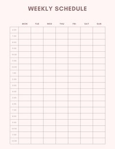 a printable weekly schedule is shown with the date and time for each month on it