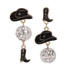 PRICES MAY VARY. Western Earrings: You're are a dancing queen; Wear these earrings with strong western style and dance the night away Disco Ball Earrings: The reflective surface of the disco ball give the earrings a sparkly effect that will catch the eye of others and make you the center of attention at parties Occasions: Vintage earrings with cowgirl hat and cowgirl boots are perfect for cosplay, birthday parties, costume parties, steampunk costumes, and Halloween costumes, cowboy culture rodeo Dance Party Outfit, Disco Ball Earrings, Cowboy Culture, Steampunk Costumes, Vintage Disco, Black Cowgirl, Ball Stud Earrings, Cowgirl Cowboy, Vintage Cowgirl