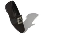 CARLTON | Black Suede Jewelled Buckle Loafers | Manolo Blahnik Luxury Suede Loafers For Party, Luxury Suede Party Loafers, Elegant Suede Loafers For Party, Luxury Formal Shoe Clips, Buckle Loafers, Black Jewel, Suede Slippers, Designer Slippers, Mens Slippers