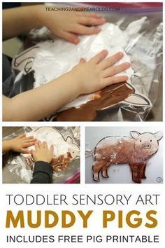 toddler's art muddy pigs are fun and easy to make