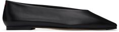 Handcrafted LWG-certified nappa leather ballerina flats in black. · Square pointed toe · Red stitch at heel · Logo embossed at padded lambskin footbed · Suede interior · Rubber heel · Nubuck sole Supplier color: Black nappa Sleek Evening Slip-on Ballet Flats, Luxury Black Calf Leather Ballet Flats, Elegant Evening Pointed Toe Calf Leather Flats, Luxury Black Almond Toe Ballet Flats, Elegant Business Ballet Flats Slip-on, Elegant Slip-on Ballet Flats For Business, Elegant Slip-on Pointed Toe Flats In Calf Leather, Elegant Calf Leather Pointed Toe Slip-on Flats, Chic Calf Leather Ballet Flats For Office