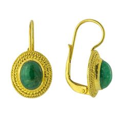 The value of an earrings is often determined by the compliments you get on them. Here a brilliant green emerald is set in simple oval filigree settings. Handmade of 24k gold over sterling silver. European backs for pierced ears. Size: 7/8 Inch. Jane Grey, Lady Jane Grey, Horse Sweater, Jane Gray, Lapis Earrings, Spring Jewelry, Laurel Burch, Cubic Zirconia Earrings, Zirconia Earrings