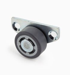 an image of a black casteor with wheels on white background for use in commercial projects