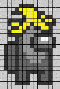 an image of a pixellated face in black and yellow