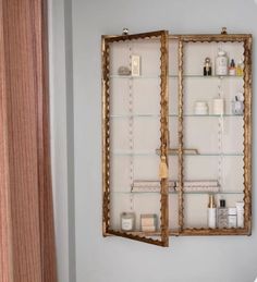 Organize Makeup In Bathroom, Makeup In Bathroom, Metal Cupboard, Organize Makeup, Vintage Hutch, French Creole, Small Couch, In Bathroom