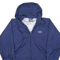 Item is in good used condition. >Size: XL >Armpit To Armpit: 24" >Armpit To Cuff: 20" >Collar To Hem: 27" Urban Blue Windbreaker With Double-lined Hood, Urban Blue Windbreaker With Double Hood, Urban Blue Windbreaker With Adjustable Hood, Blue Sports Windbreaker With Adjustable Hood, Windbreaker Jacket, Cuff, Collar, Blue