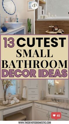 small bathroom decor ideas with text overlay