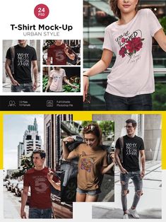 T-shirt Mockups In Urban Style Urban Style