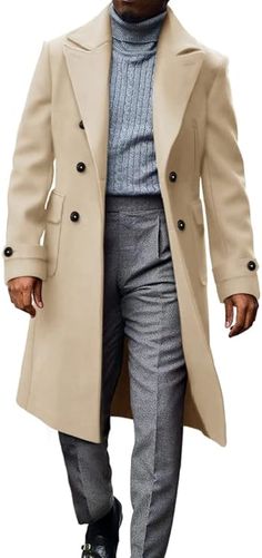 Stay warm and stylish this winter with our Winter Wool Men's Warm Long Sleeve Trench Coat. Crafted from 100% wool and featuring a slim-fitting silhouette, this coat is perfect for staying comfortable when the temperature drops. It’s designed with a mid-length lapel and two side pockets, both of which are lined with soft fabric for extra insulation. Enjoy all-day warmth and comfort with this stylish trench coat. 85% Polyester, 12% Rayon, 3% Spandex Hand Wash Only Imported About this item Excellen Winter Coats For Men, Men's Trench Coat, Shirt Jacket Men, Plus Size Mini Dresses, Plus Size Blazer, Mens Jackets Casual, Winter Knit Hats, Wool Trench Coat, Trench Coat Men