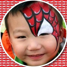 Spiderman Superhero Face Painting, Face Painting For Boys, Boy Face