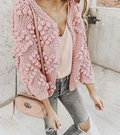 Sweater knitted cardigan jacket Fabric: blended Color: khaki, cream, pink Size(cm): free size length 51 bust 108 sleeve length 54 Bohemian Sweater, Jacket Fabric, Cropped Cardigan Sweater, Black Knit Sweater, Open Knit Cardigan, Pink Cardigan, Knit Sleeve, Blue Hat, Style Cardigan