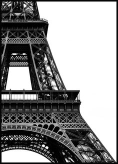 black and white photograph of the eiffel tower