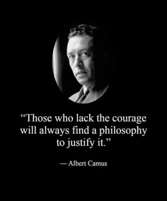 albert camus quote on black background