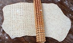 a tortilla wrapper on top of a wooden table